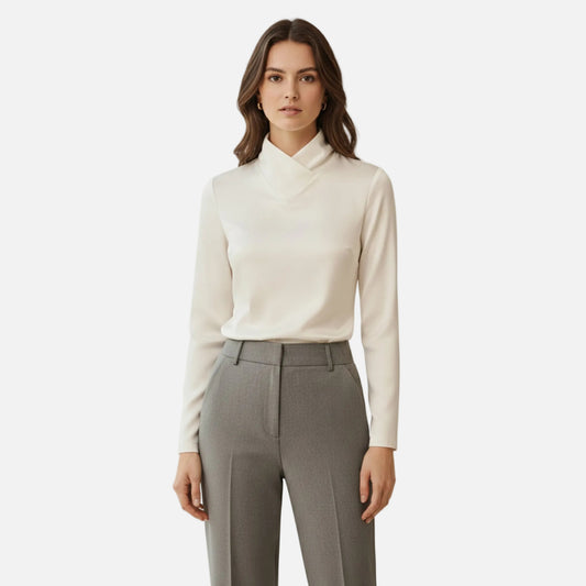 LindLeigh | Women’s Cross Collar Long Sleeve Blouse