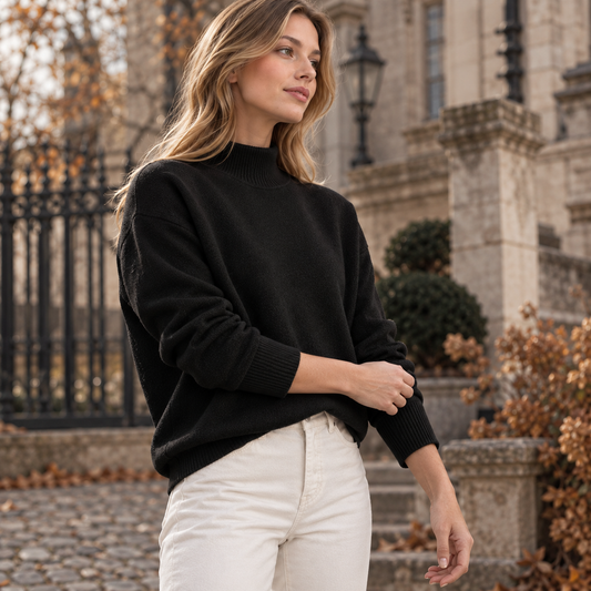 LindLeigh | Women's Mock Neck Sweater Long Sleeve Knit Pullover