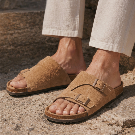 LindLeigh | Men's Adjustable Buckle Comfort Slide Sandals