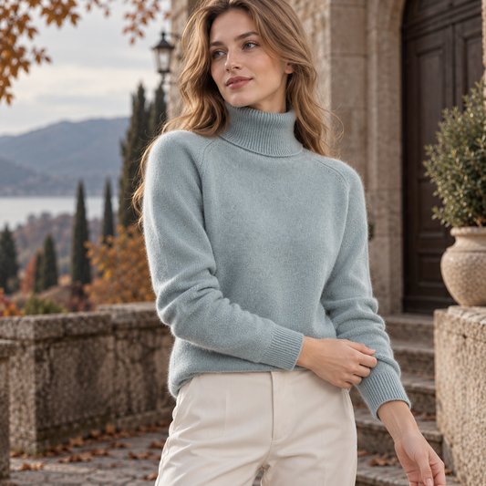 LindLeigh | Women's Turtleneck Sweater Soft Stretch Knit Long Sleeve
