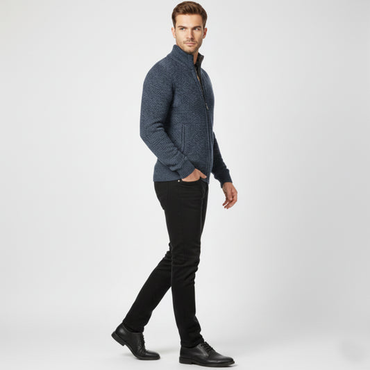 LindLeigh | Men’s Zip-Up Knit Cardigan Sweater – Modern Casual Wear