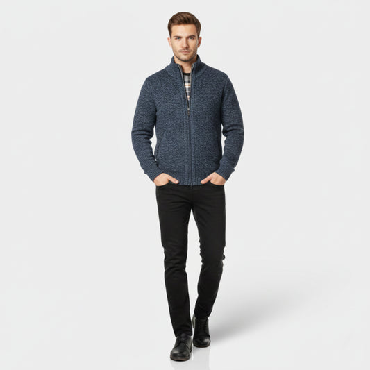 LindLeigh | Men’s Zip-Up Knit Cardigan Sweater – Modern Casual Wear