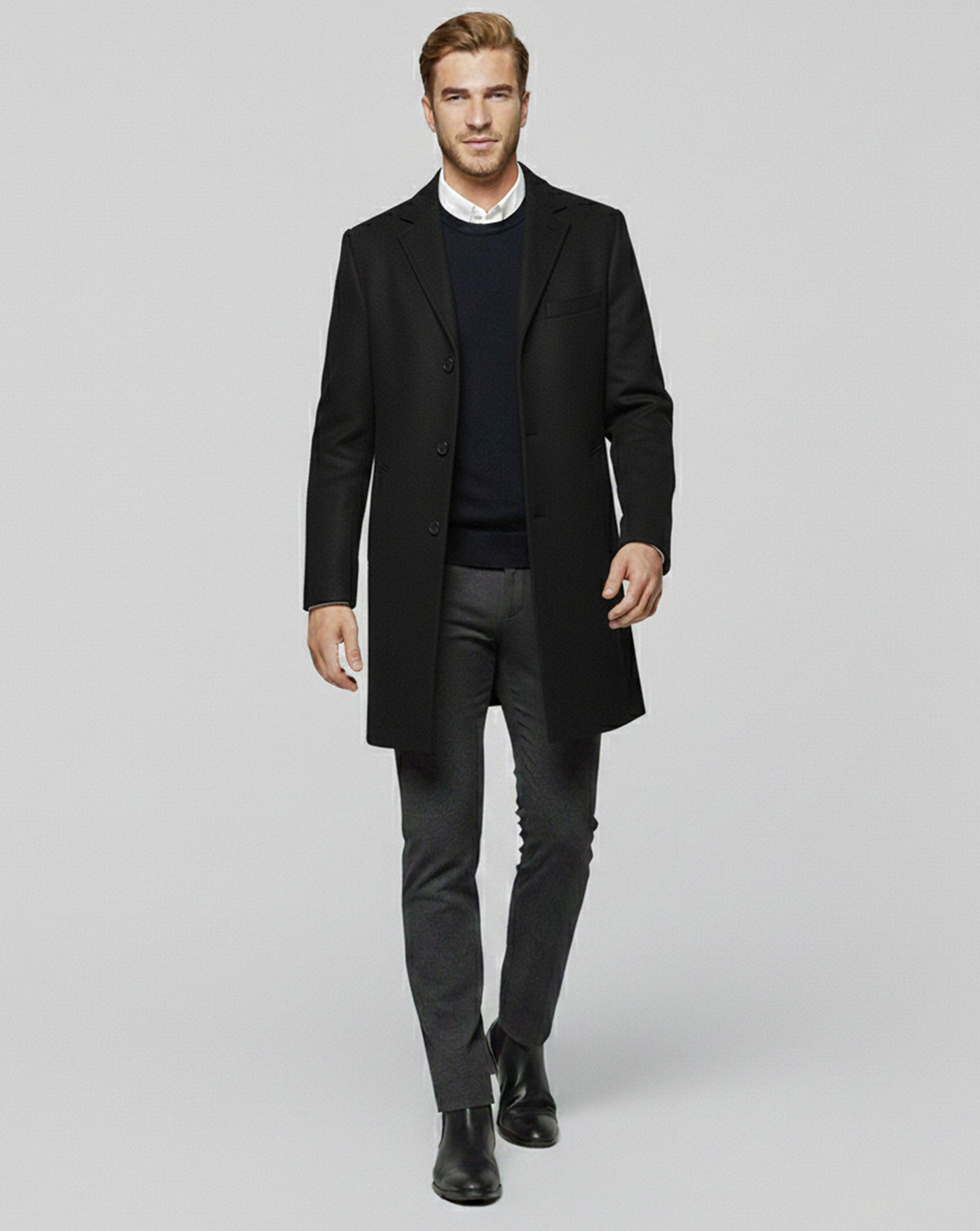 LindLeigh | Men’s Mid-Length Tweed Coat – Everyday Winter Style