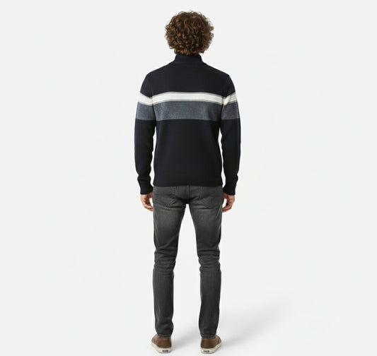 LindLeigh | Men's Warm Knit Sweater – Stand Collar Fall Winter Pullover