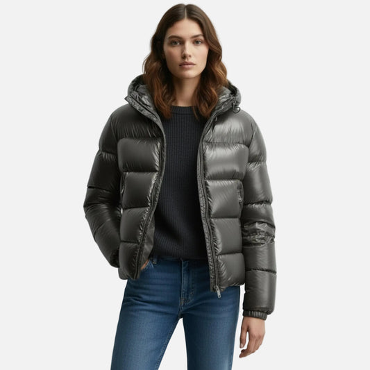 LindLeigh | Women's Quilted Hooded Winter Puffer Jacket with Zip Pockets