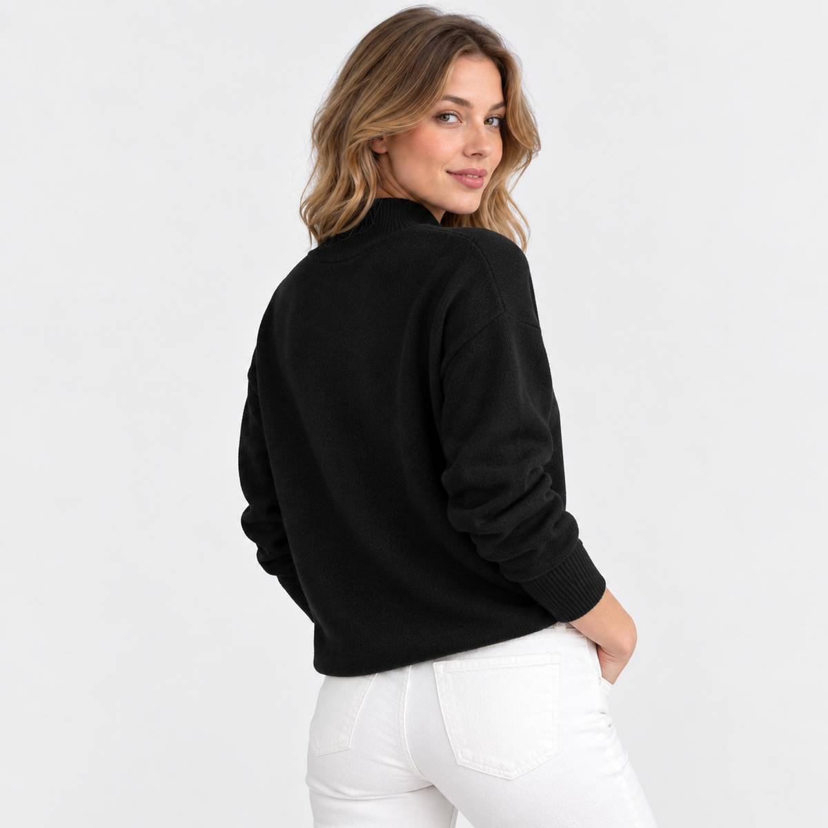 LindLeigh | Women's Mock Neck Sweater Long Sleeve Knit Pullover