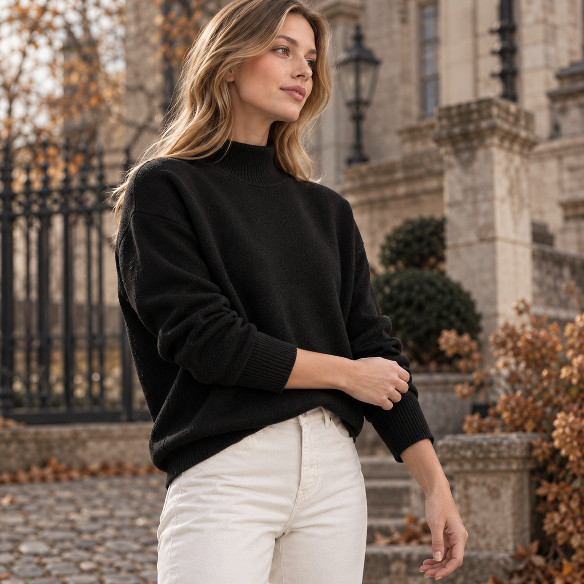 LindLeigh | Women's Mock Neck Sweater Long Sleeve Knit Pullover