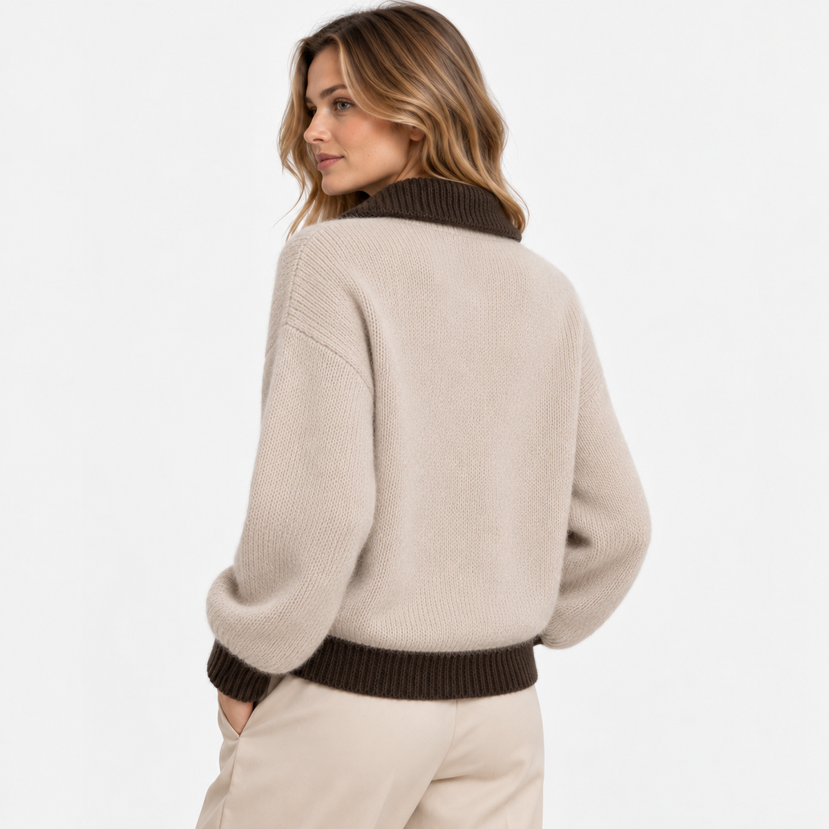 LindLeigh | Women's Half Zip Sweater High Neck Color Block Knit Pullover