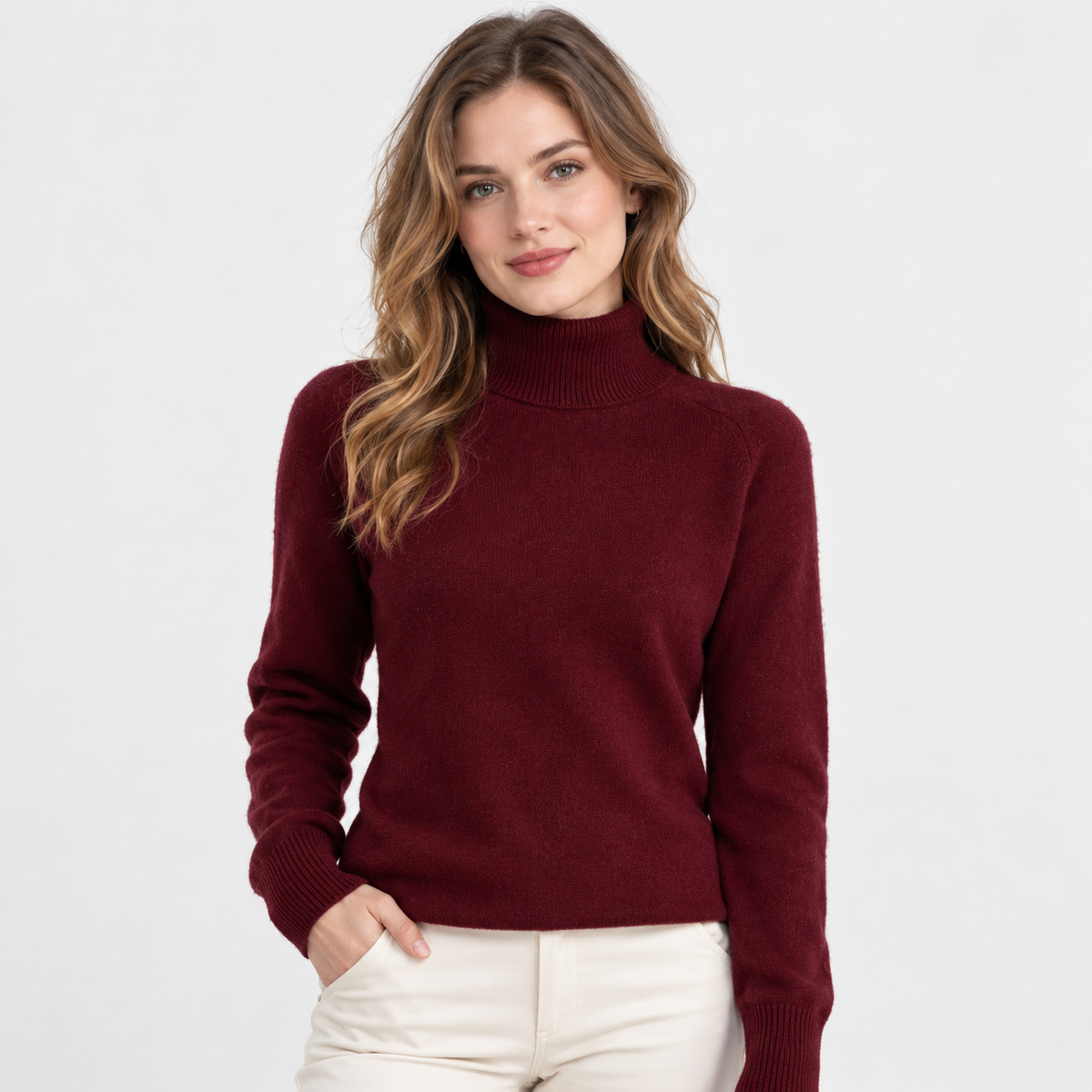 LindLeigh | Women's Turtleneck Sweater Soft Stretch Knit Long Sleeve