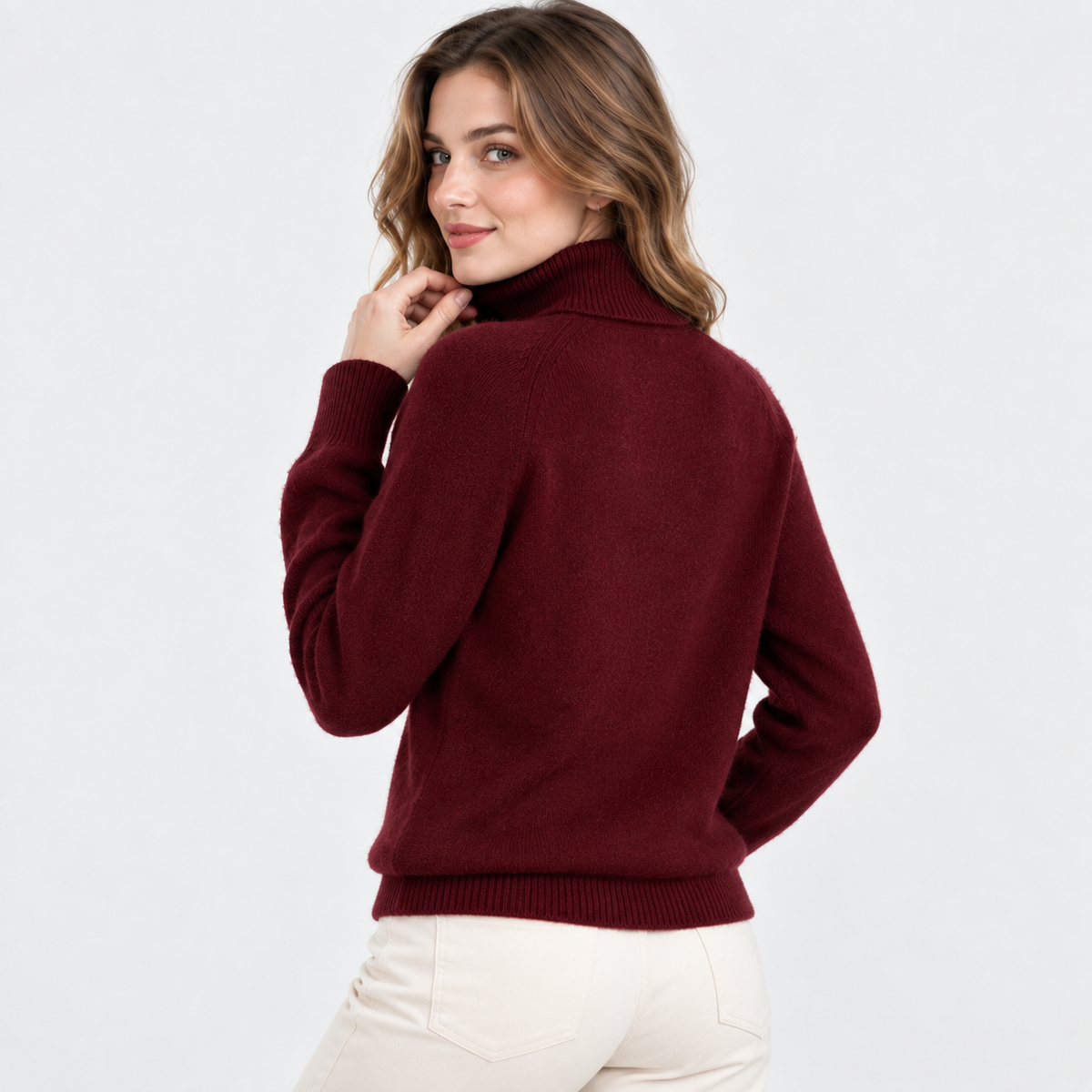 LindLeigh | Women's Turtleneck Sweater Soft Stretch Knit Long Sleeve
