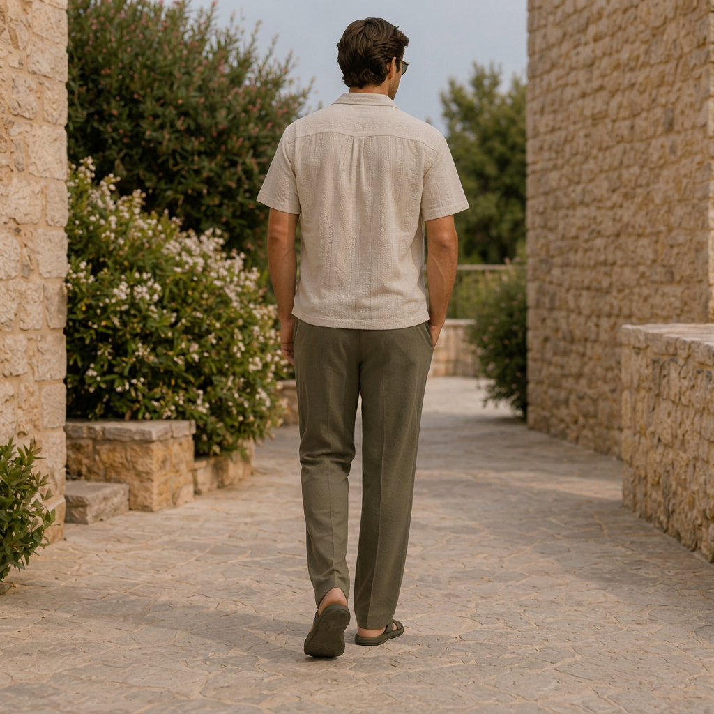 LindLeigh | Men's Breathable Linen Blend Pants Relaxed Fit Casual Trousers