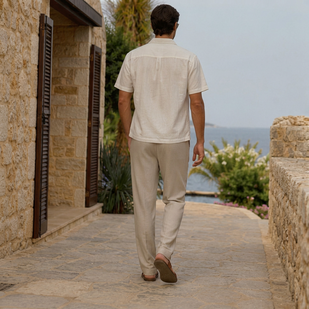 LindLeigh | Men's Breathable Linen Blend Pants Relaxed Fit Casual Trousers