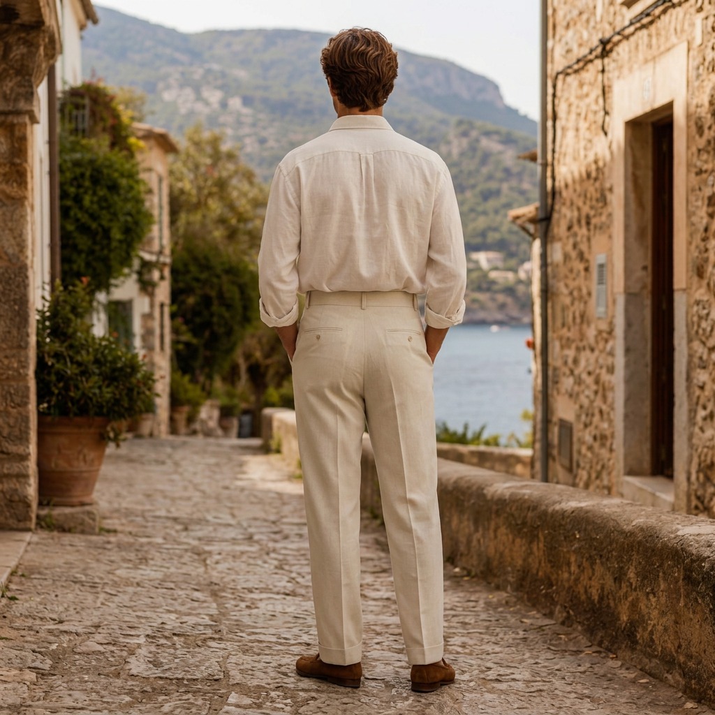 LindLeigh | Men's Pleated Tailored Trousers Classic Straight Fit
