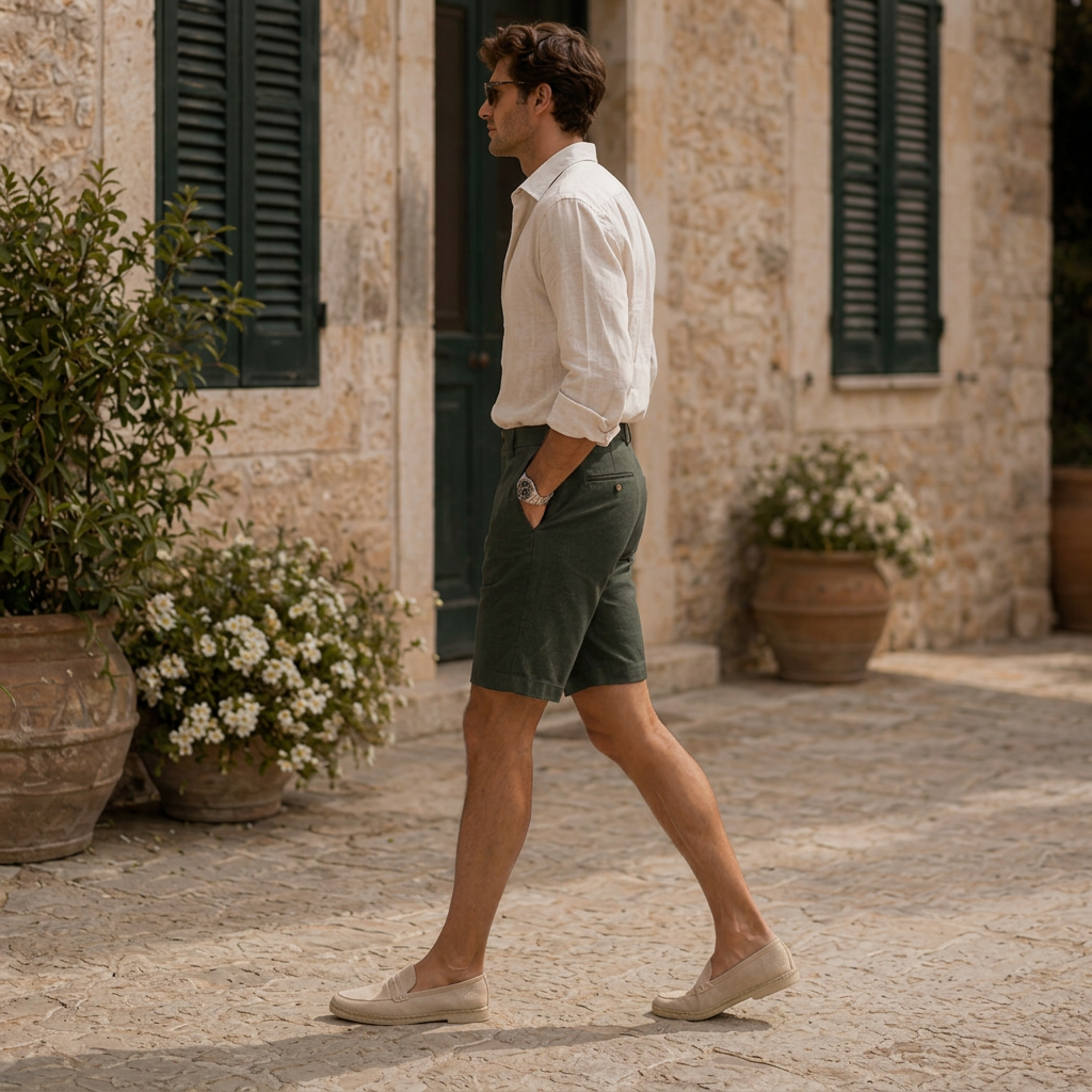 LindLeigh | Men's Premium Linen Blend Tailored Shorts