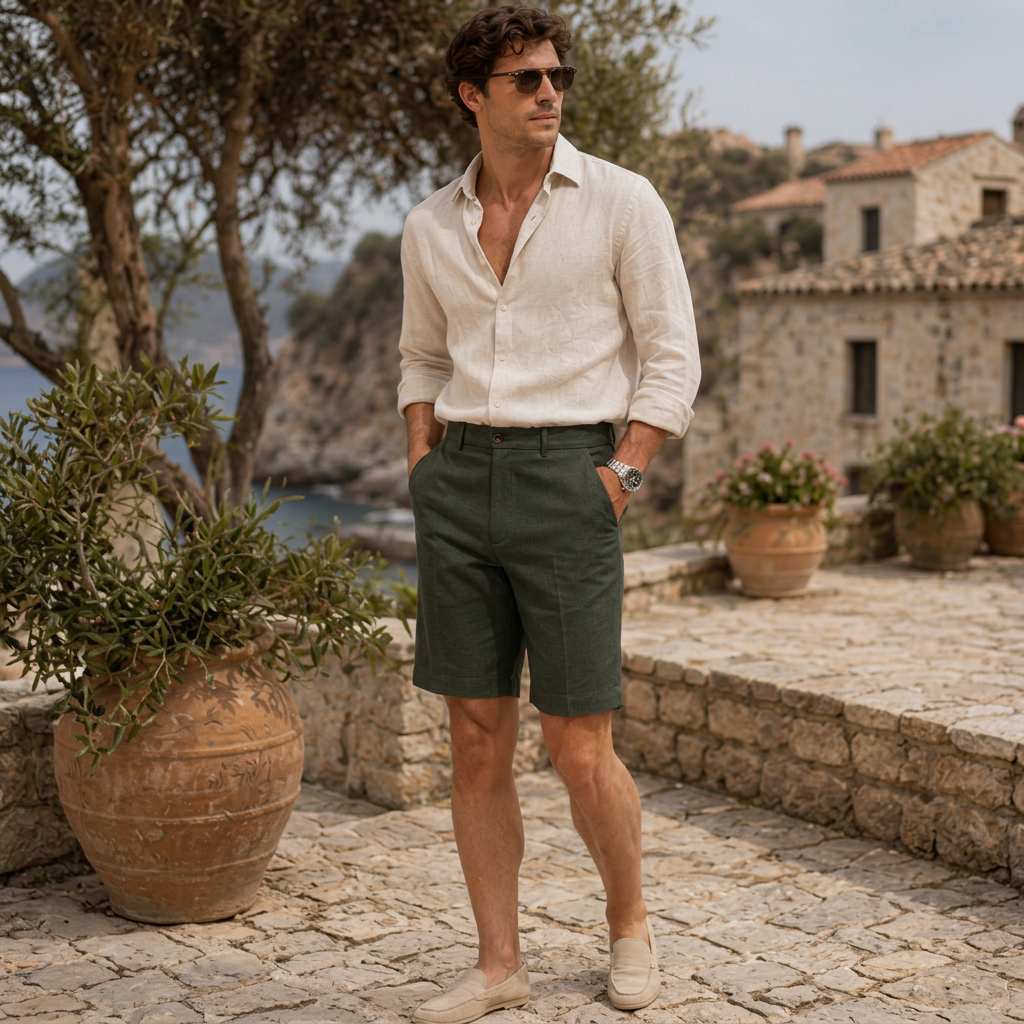 LindLeigh | Men's Premium Linen Blend Tailored Shorts