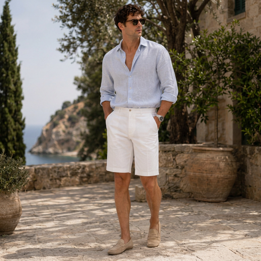 LindLeigh | Men's Premium Linen Blend Tailored Shorts