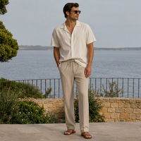 LindLeigh | Men's Breathable Linen Blend Pants Relaxed Fit Casual Trousers