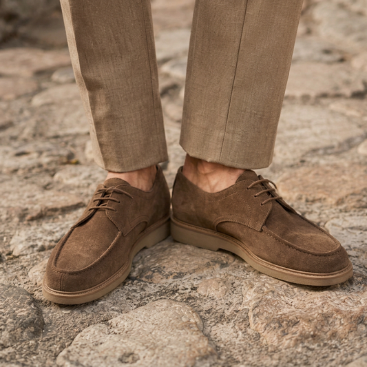 LindLeigh | Men's Premium Suede Lace Up Derby Shoes