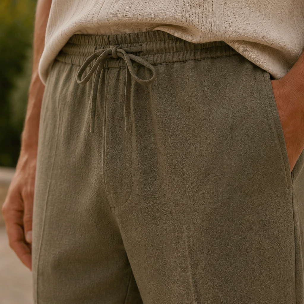 LindLeigh | Men's Breathable Linen Blend Pants Relaxed Fit Casual Trousers