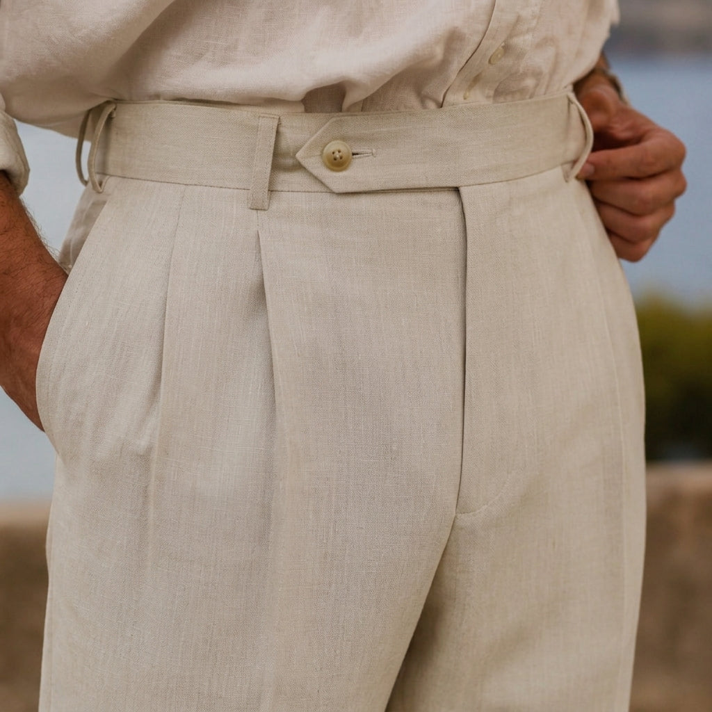LindLeigh | Men's Pleated Tailored Trousers Classic Straight Fit