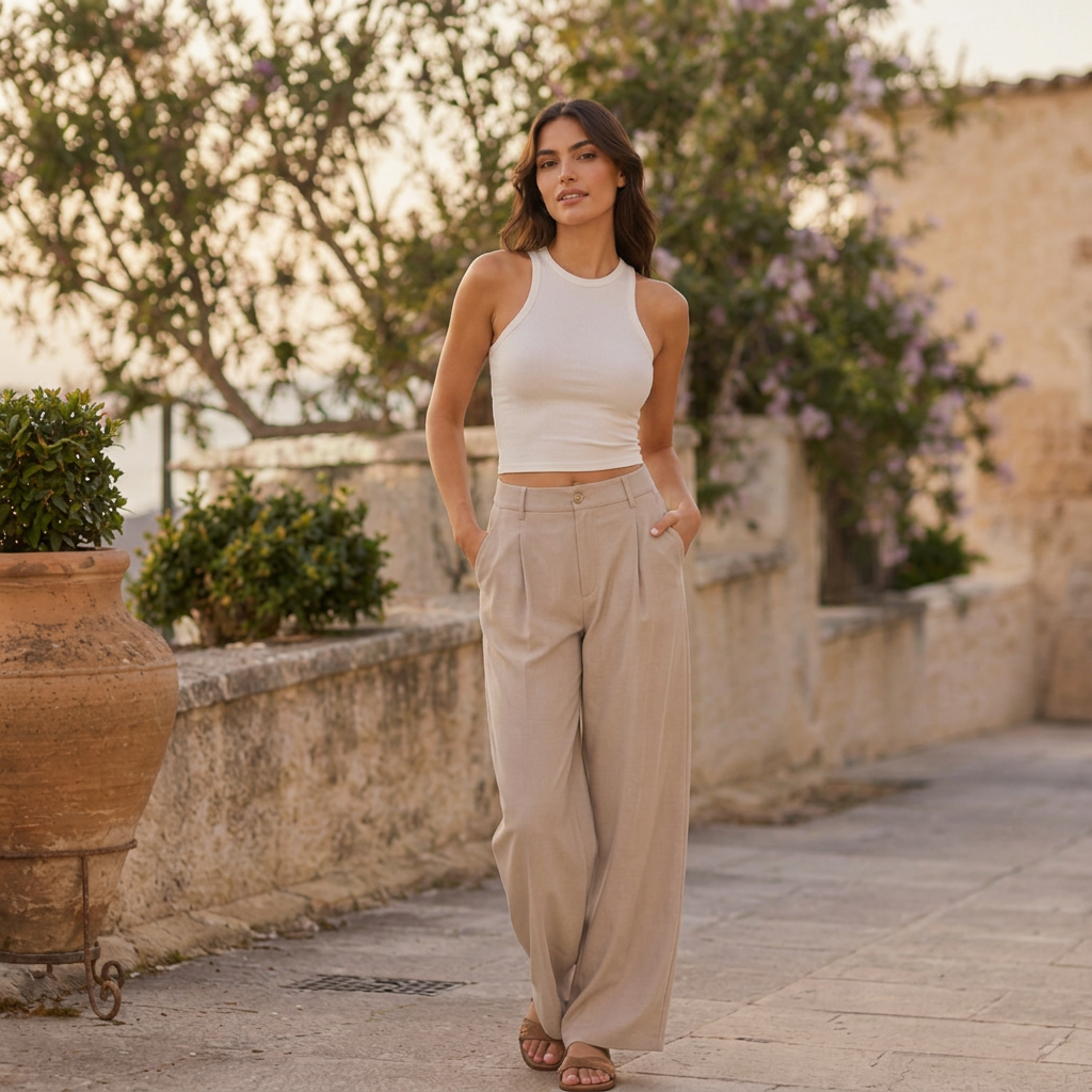 LindLeigh | Women's Pleated Wide Leg Dress Pants High Waist Trousers