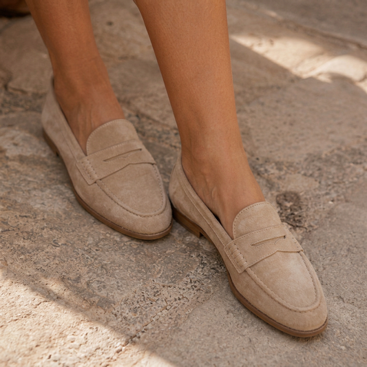 LindLeigh | Women's Flat Suede Loafers – Comfortable Classic Casual Shoes