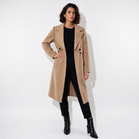 LindLeigh | Women’s Belted Long Coat – Notch Lapel Style