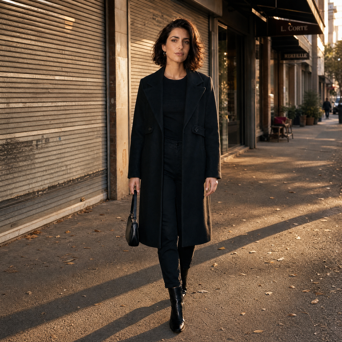LindLeigh | Women’s Belted Long Coat – Notch Lapel Style