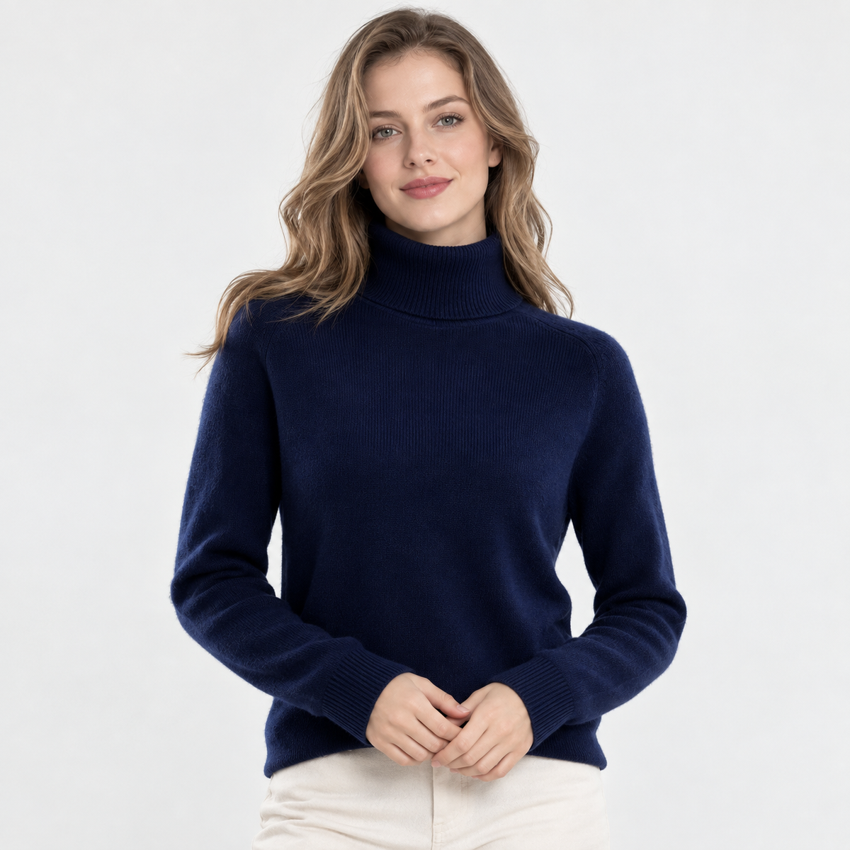 LindLeigh | Women's Turtleneck Sweater Soft Stretch Knit Long Sleeve