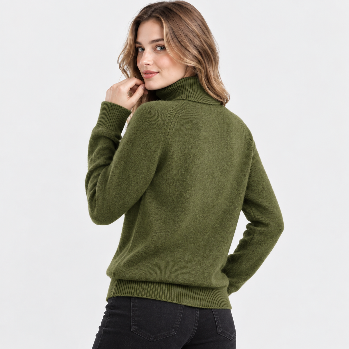 LindLeigh | Women's Turtleneck Sweater Soft Stretch Knit Long Sleeve