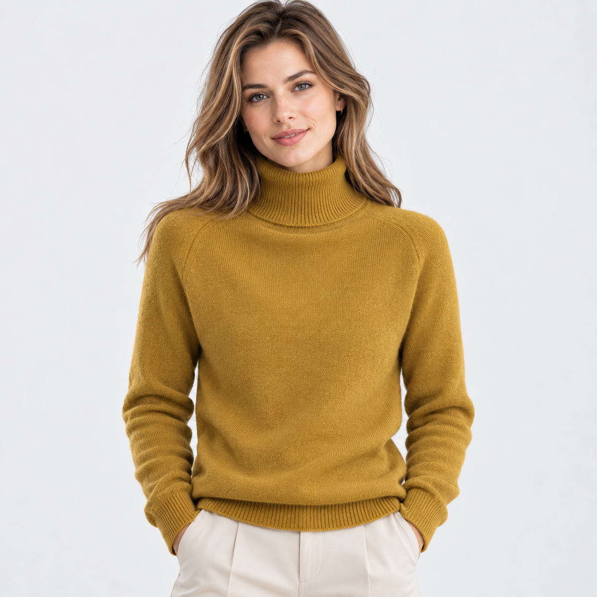 LindLeigh | Women's Turtleneck Sweater Soft Stretch Knit Long Sleeve
