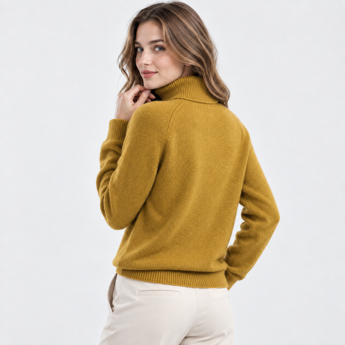 LindLeigh | Women's Turtleneck Sweater Soft Stretch Knit Long Sleeve